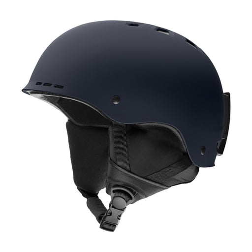 Dark navy blue round helmet against a white backdrop.