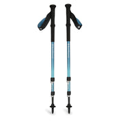 2 blue and black hiking poles on a white background