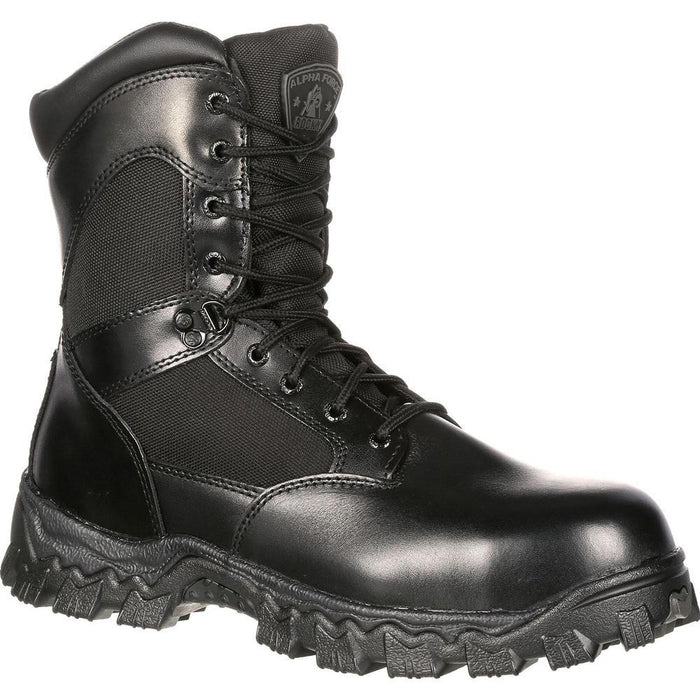 Rocky Mens Alpha Force Side Zip 8 Waterproof Duty Boot