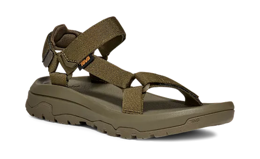 Dark green sandal on a white background.