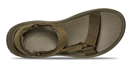 Dark green sandal on a white background.