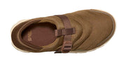 Brown sandal with a strap on a white background