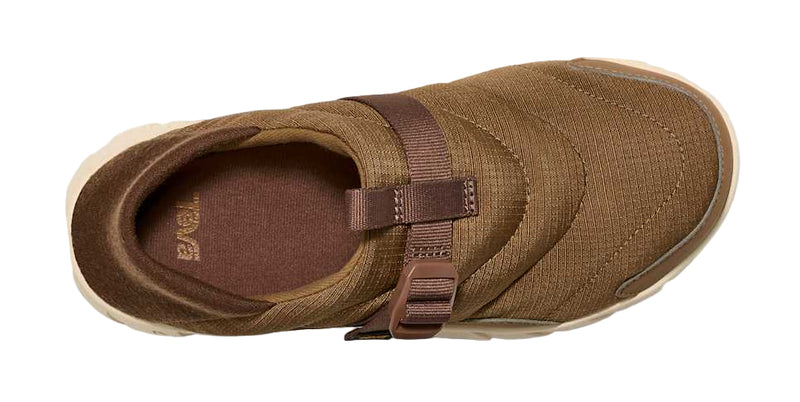 Brown sandal with a strap on a white background