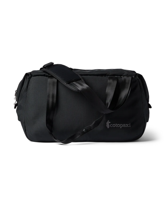 A black duffel bag