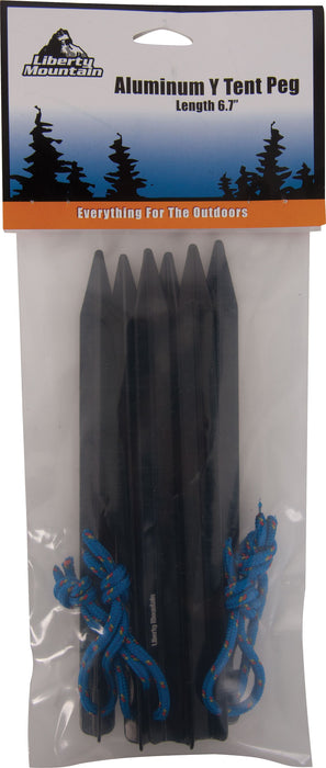 Aluminum Y Tent Pegs 6-Pack