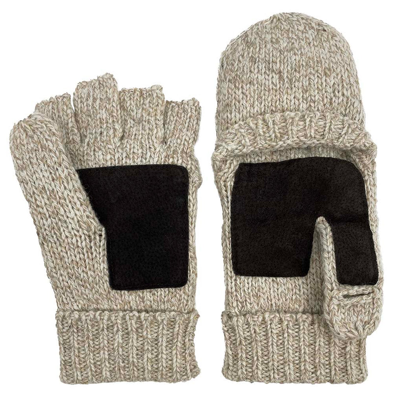 Wooly Flip-Top Mitt | Oatmeal Heather