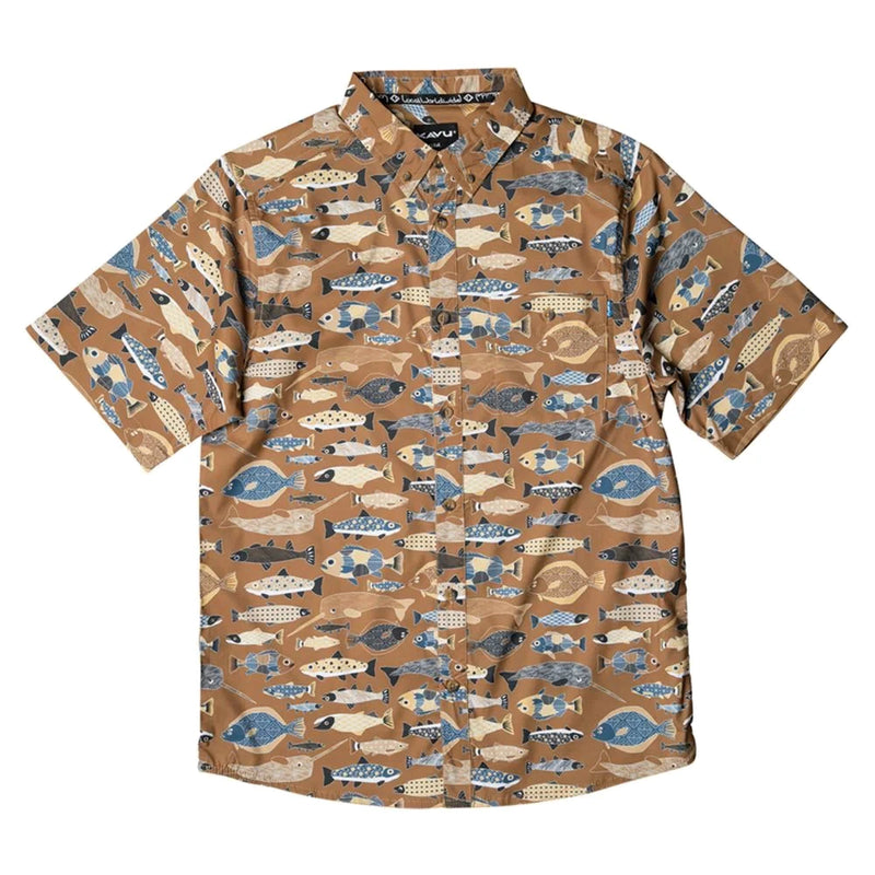 Kavu Men's River Wrangler Button Down UPF Short Sleeve Shirt
