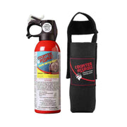 A can of bear spray and a holster on a white background