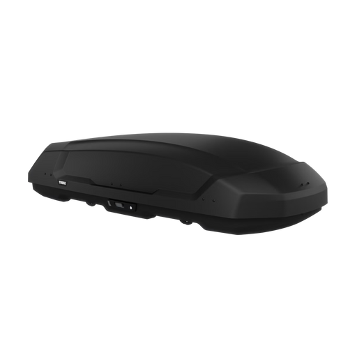 Black roof box on a white background