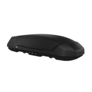 Black cargo roof rack against a white background. 