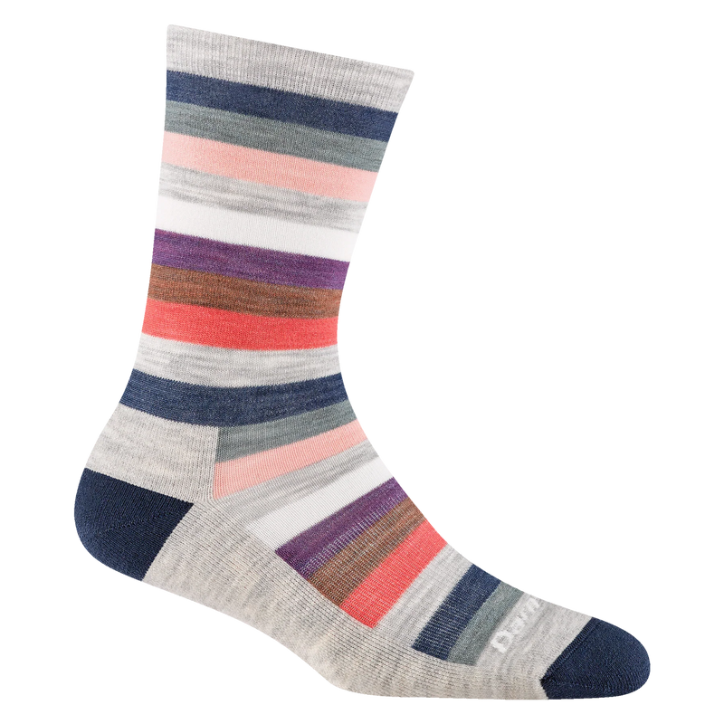 Women's Mystic Stripe Crew Light Cushion Socks | Ash