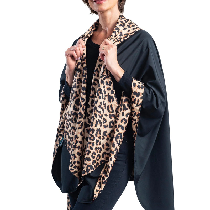 RainCaper | Black With Leopard Print