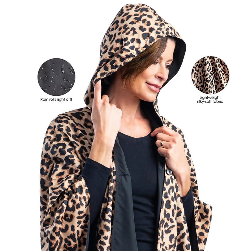 RainCaper | Black With Leopard Print