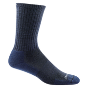 Navy crew sock on a white background.