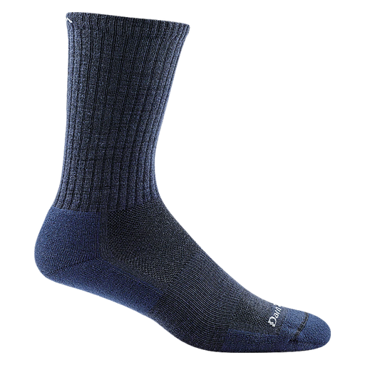 Navy crew sock on a white background.