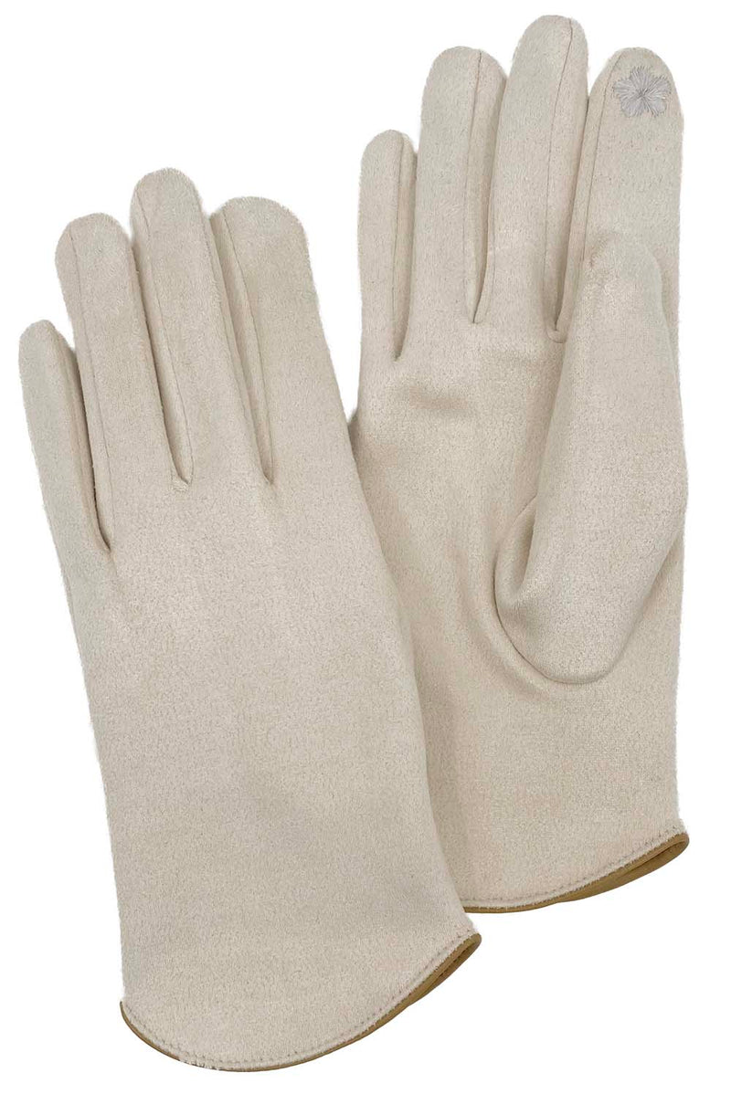Pair of white gloves against a white background. 