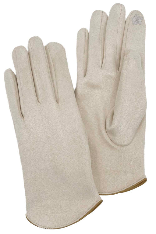 Pair of white gloves against a white background. 