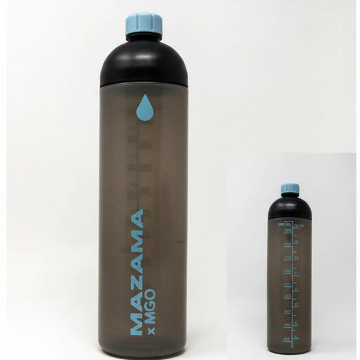 Front and back view water bottles on a white background