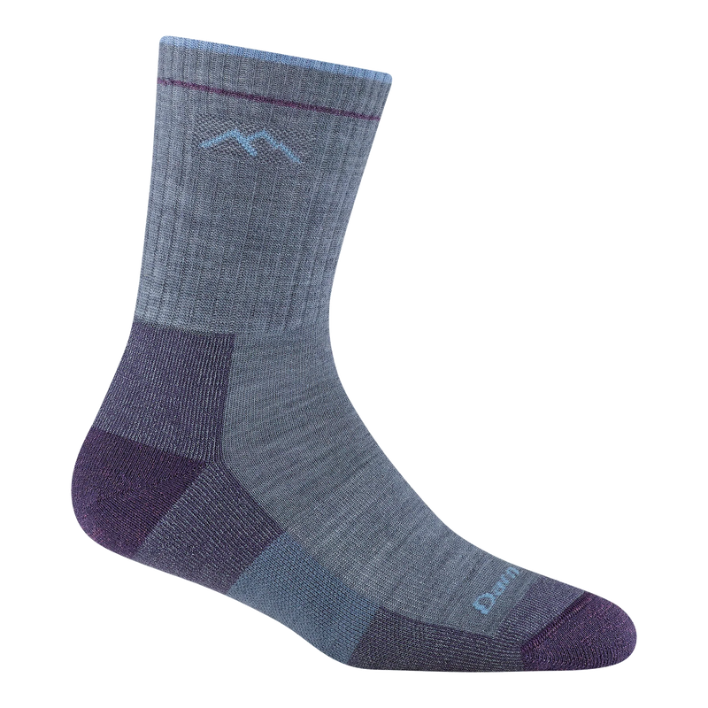 Blue crew socks on a white background.