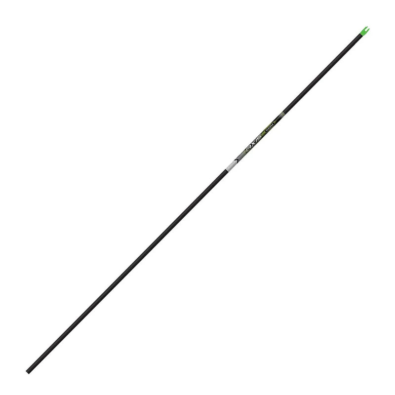 Black arrow shaft with a green nock on a white background