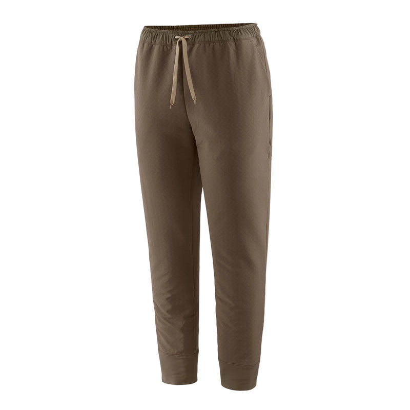 Brown jogger pants on a light gray background