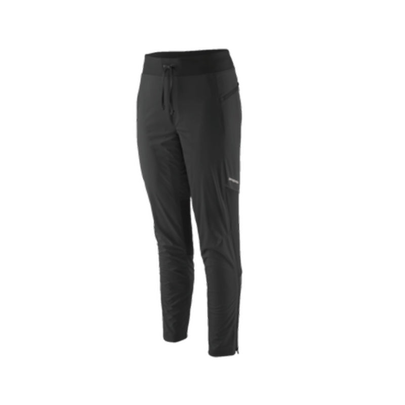 Black athletic cropped pants with a drawstring waist and zippered ankle cuffs, shown on a plain white background.