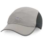 Gray cap with mesh back on a white background