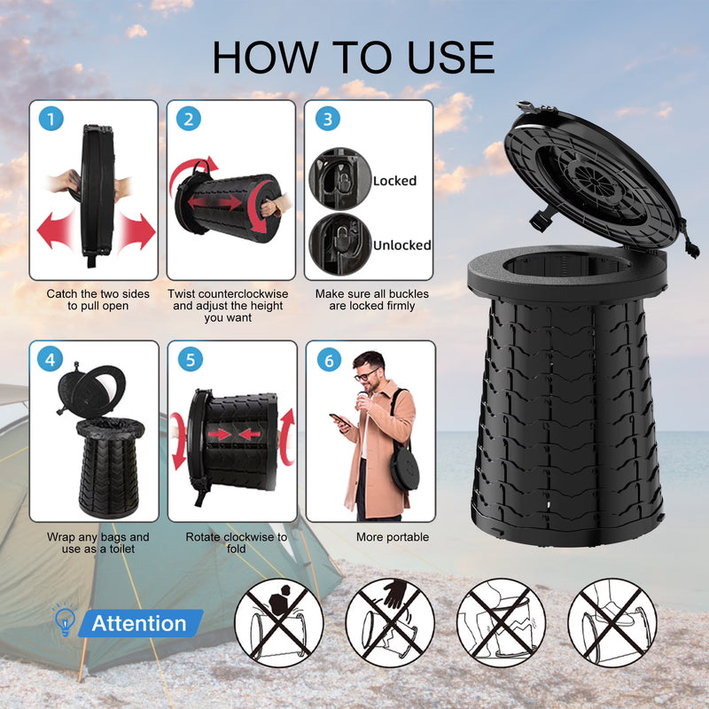 Multifunctional Collapsible Toilet / Stool / Garbage Can