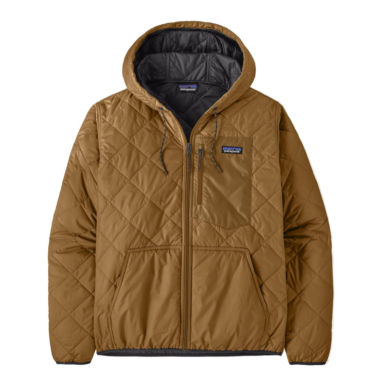Men's Diamond Quilted Bomber Hooded Jacket | Deer Brown