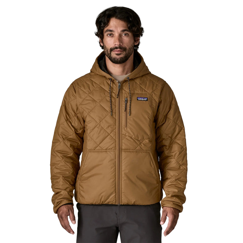 Men's Diamond Quilted Bomber Hooded Jacket | Deer Brown