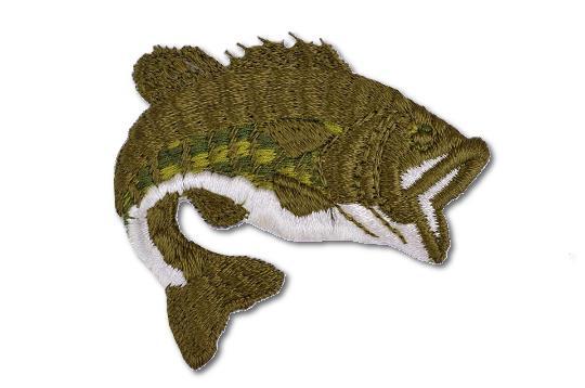 Large Mouth Bass Embroidered Iron On Patch