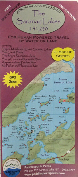 Paddlesports Press Map of the Saranac Lakes