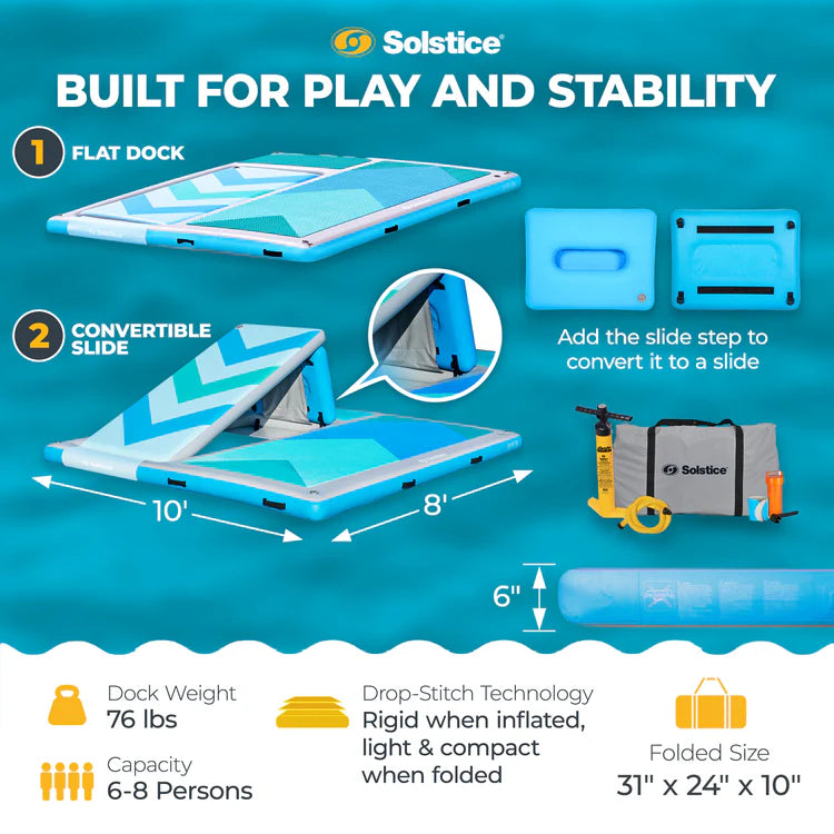 10' x 8' x 6" Inflatable Convertible Slide Dock