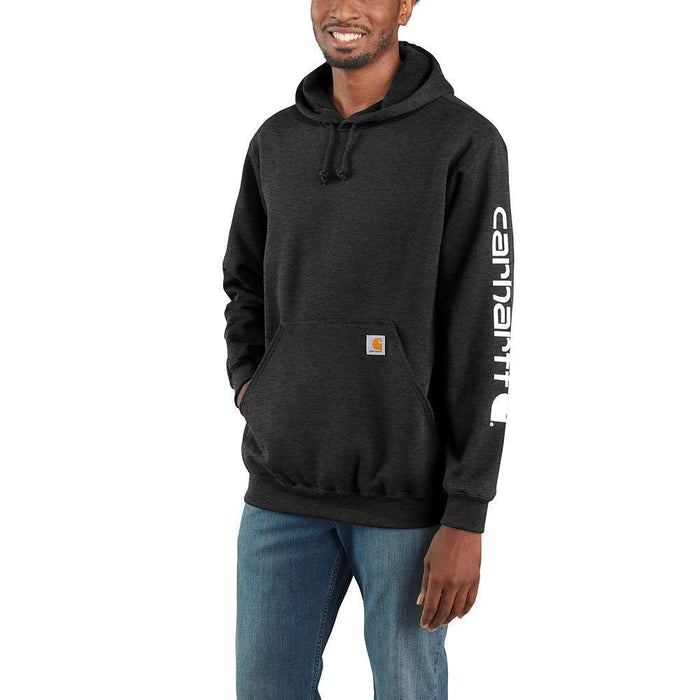 Carhartt Mens Midweight Hooded Logo Sweatshirt | CARBON_HEATHER