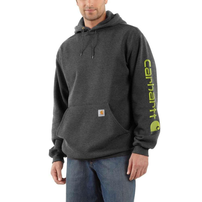 Carhartt Mens Midweight Hooded Logo Sweatshirt | CHARCOAL_HEATHER