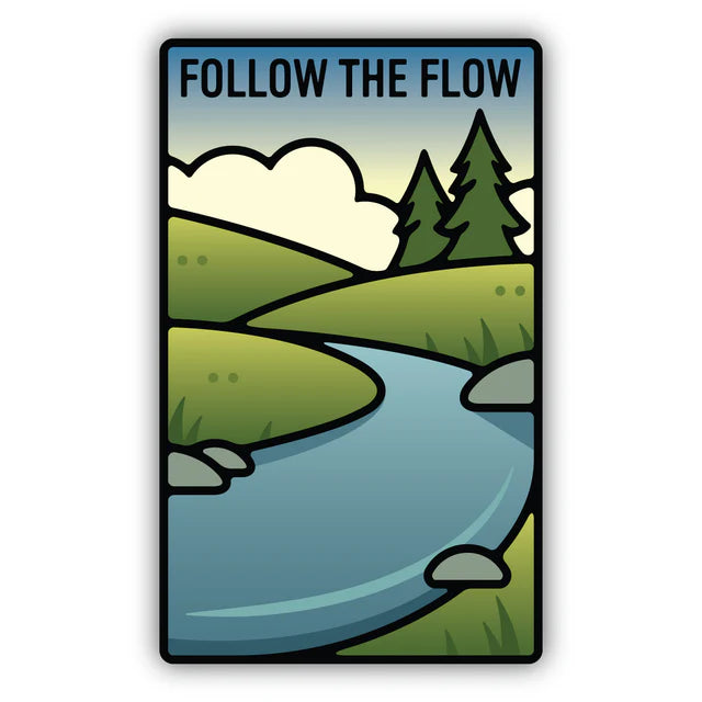 Follow The Flow River 3" Sticker