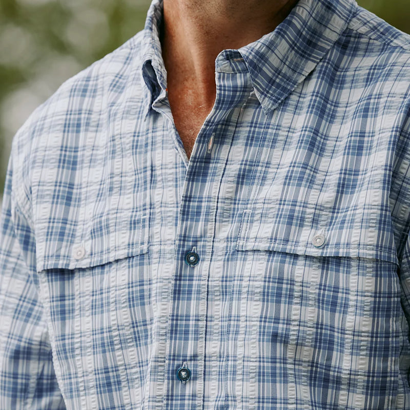 Men's Solid Long Sleeve Open Air Caster Shirt | True Navy