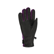 Black glove with purple accents on a light gray background