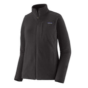 Black fleece jacket with Patagonia logo on a white background