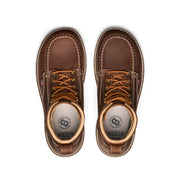 Pair of brown leather shoes with laces on a white background