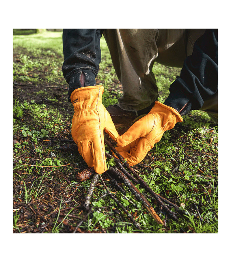 Grain Buffalo Leather Driver Gloves | Rust