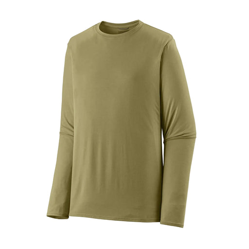 A green long sleeve shirt on a white background