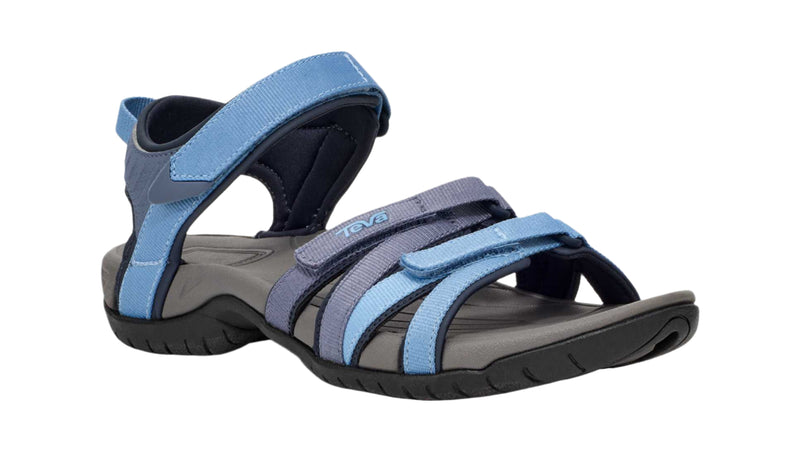 Blue and gray sandal on a white background