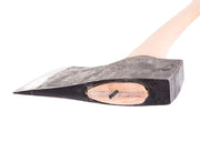 Close-up of a hammer with a wooden handle on a white background