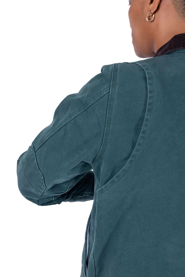 Women's Old School Trucker Canvas Work Jacket | Lodge Green