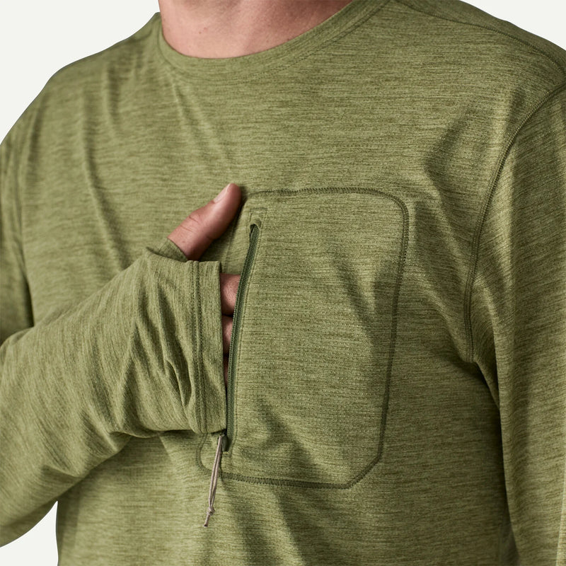 Men's Long-Sleeved Capilene® Cool Sun Shirt | Caper Green - Buckhorn Green X-Dye