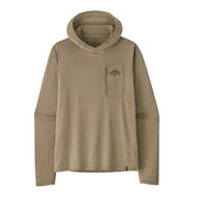 A beige hoodie on a white background