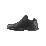 A black Salomon XA Pro 3D trail running shoe shown from a lateral profile view against a solid white background.