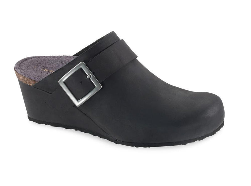 Aetrex Womens Amelia Cork Wedge in Black