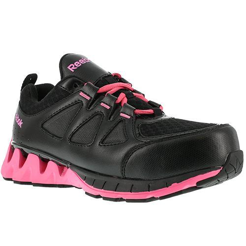 Reebok Work Women's ZigKick Composite Toe Work Shoe Black and Pink